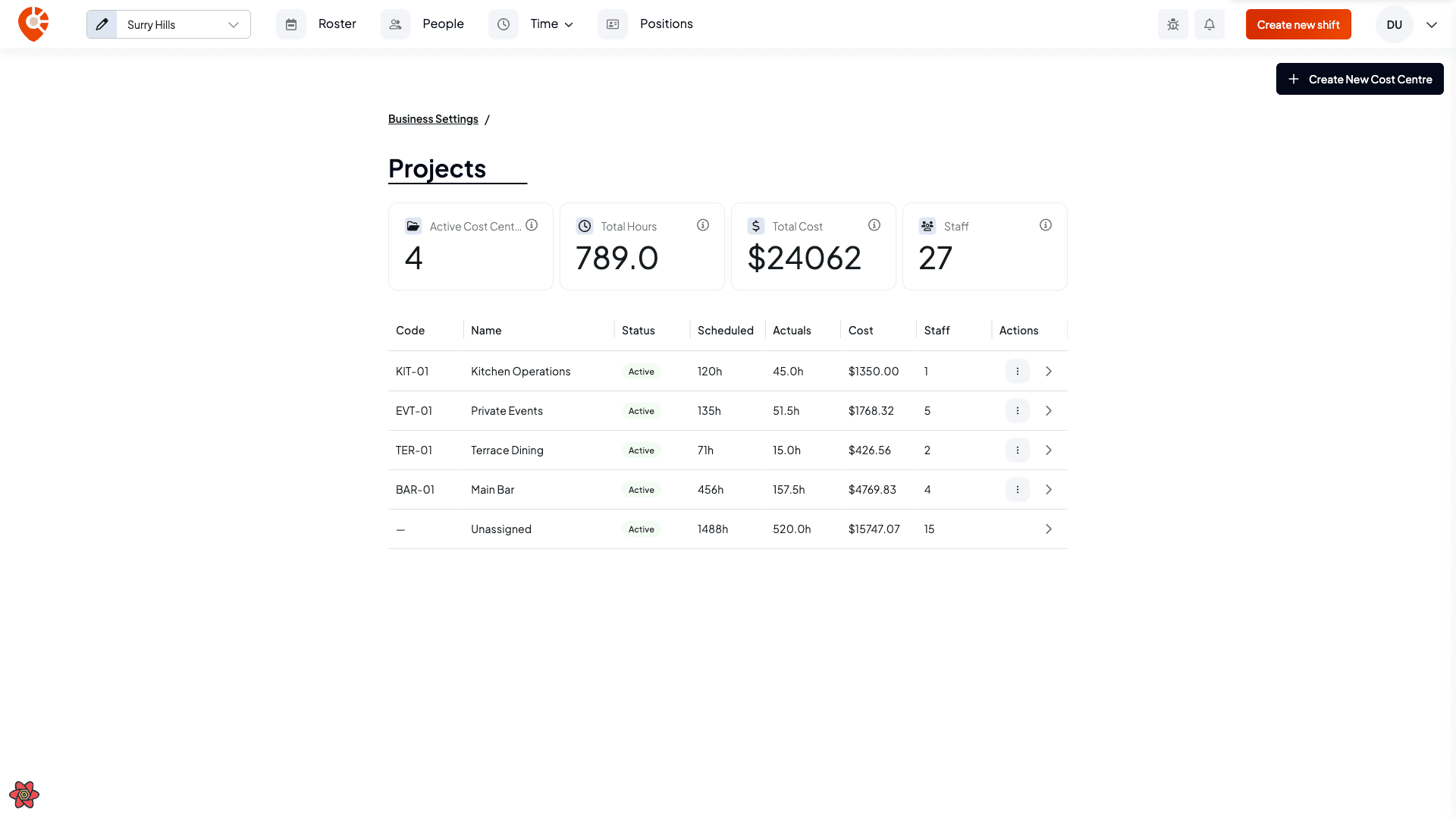Renaming the label — the page heading becomes an editable field
